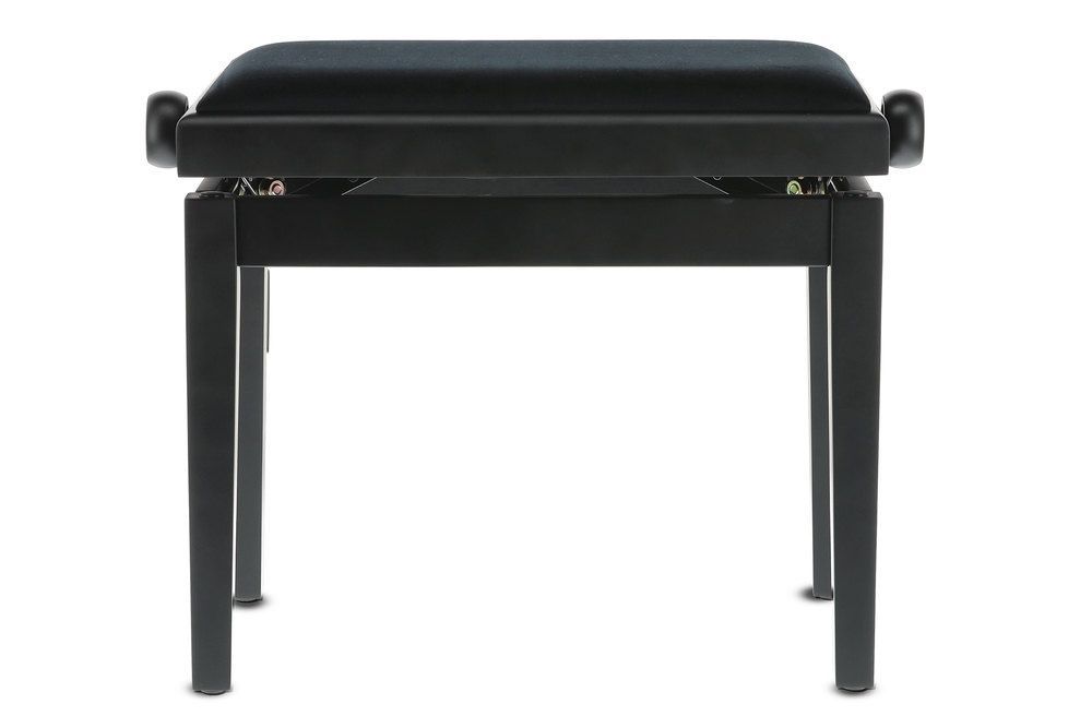 Markstein Klavierbank DELUXE schwarz matt, Sitzbezug schwarz, verstellbar _00040490_