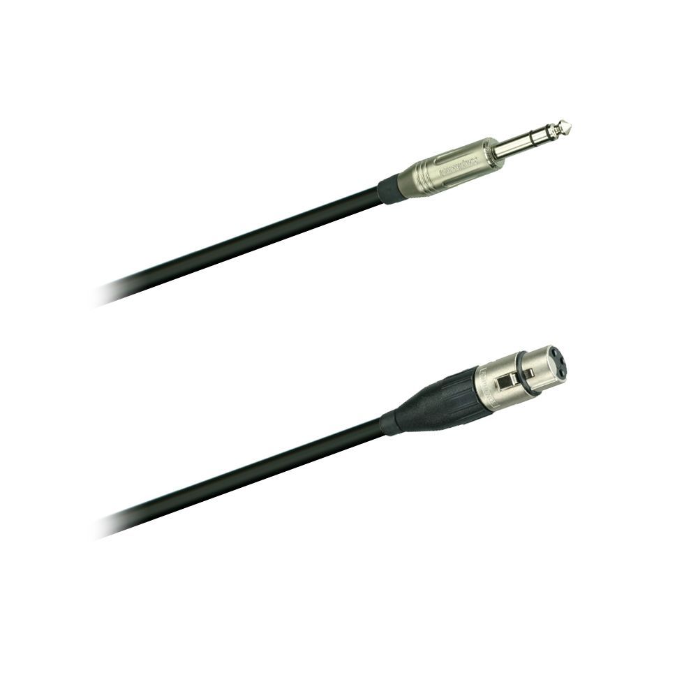 Mikrofonkabel, 1 Meter, schwarz, Amphenol XLR female/ 6,3mm StereoKlinkenstecker_00017015_