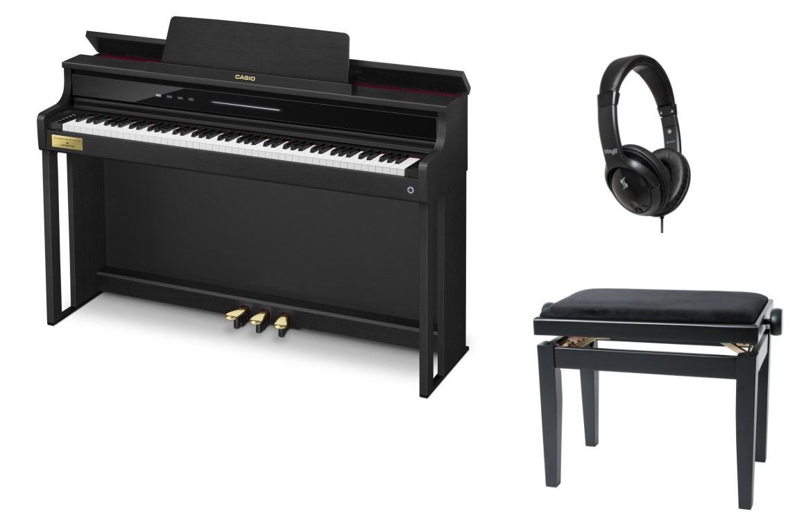 Casio AP-750-BK Set Digitalpiano schwarz + Klavierbank u.Kopfhörer