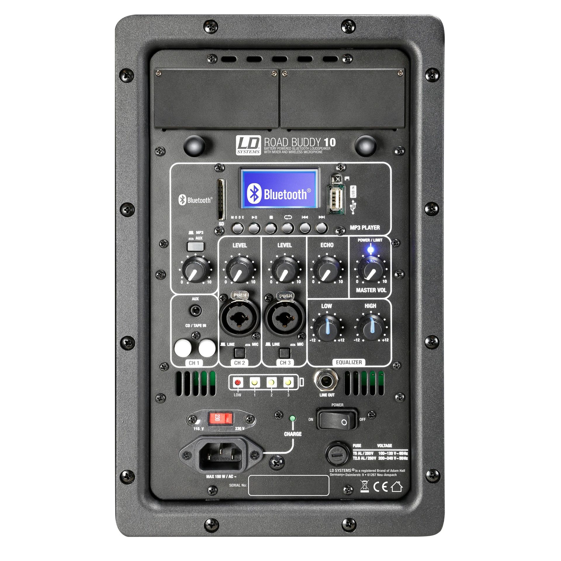 LD Systems Roadbuddy 10 Basic Akkubetriebene Bluetooth-Lautsprecherbox mit Mixer