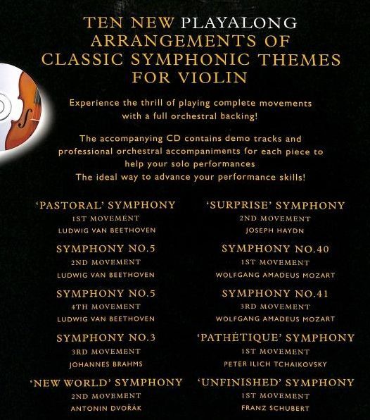 Noten Playalong symphonic themes Violine Geige wise publication MSAM990649