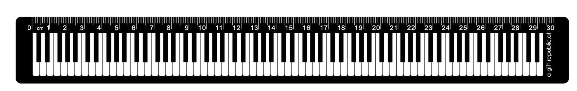 Lineal 30 cm, Noten & Notenlinien, weiß mit schwarzem Druck_00053309_