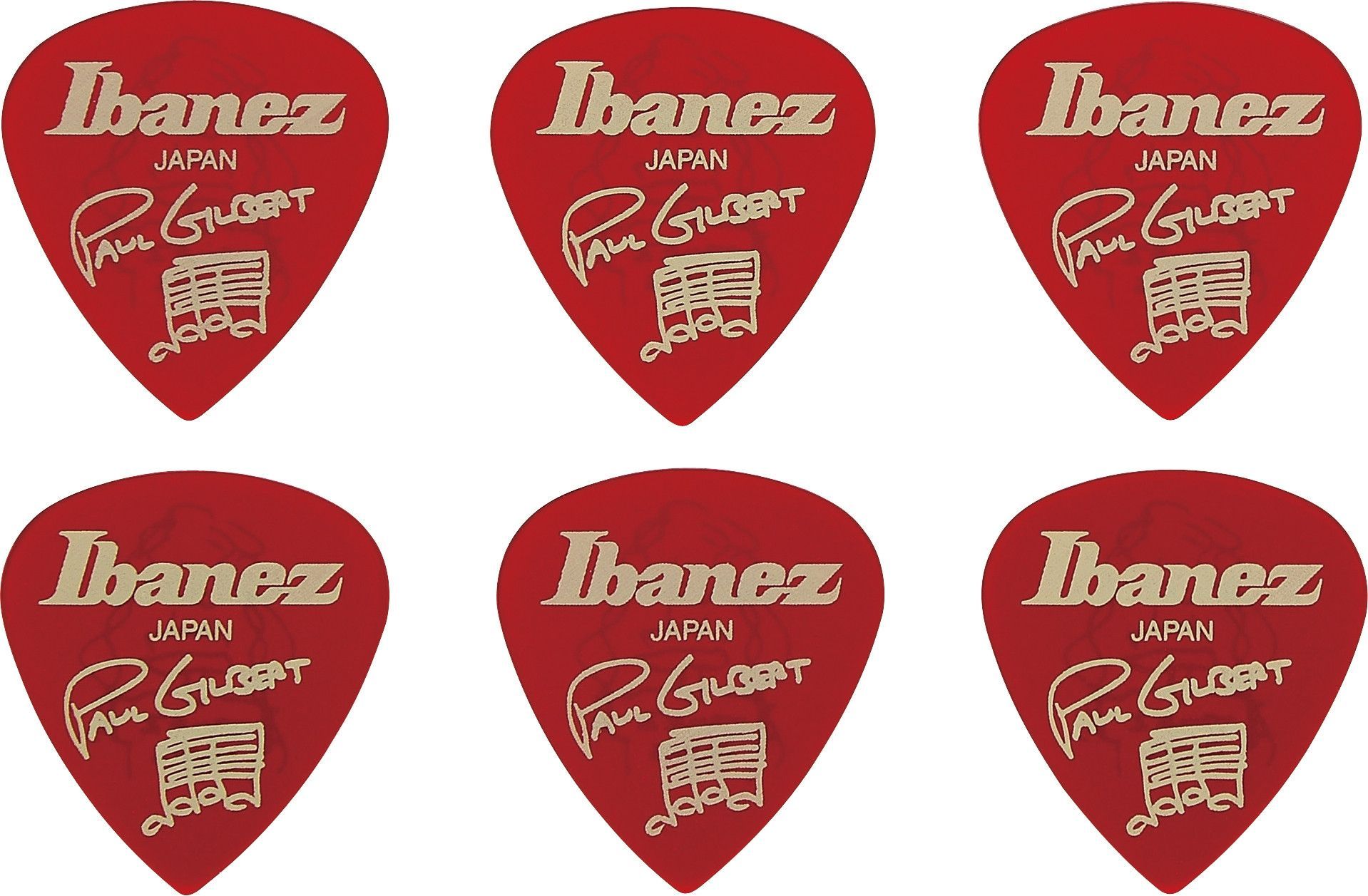 4515110332577 - Paul Gilbert Guitar-Pick Red 6er Pack PVC Plektren Heavy 1mm