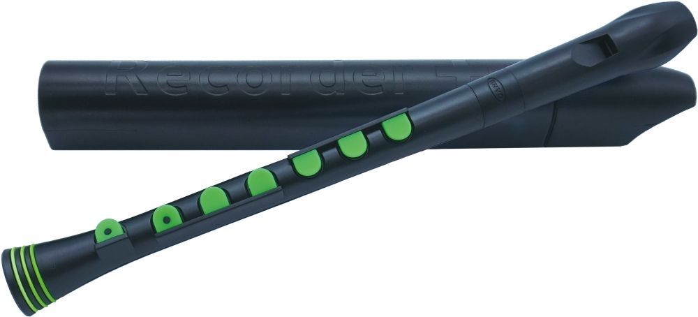 Sopran Blockflöte NUVO Recorder+ schwarz-grün, besonders einfache Griffweise