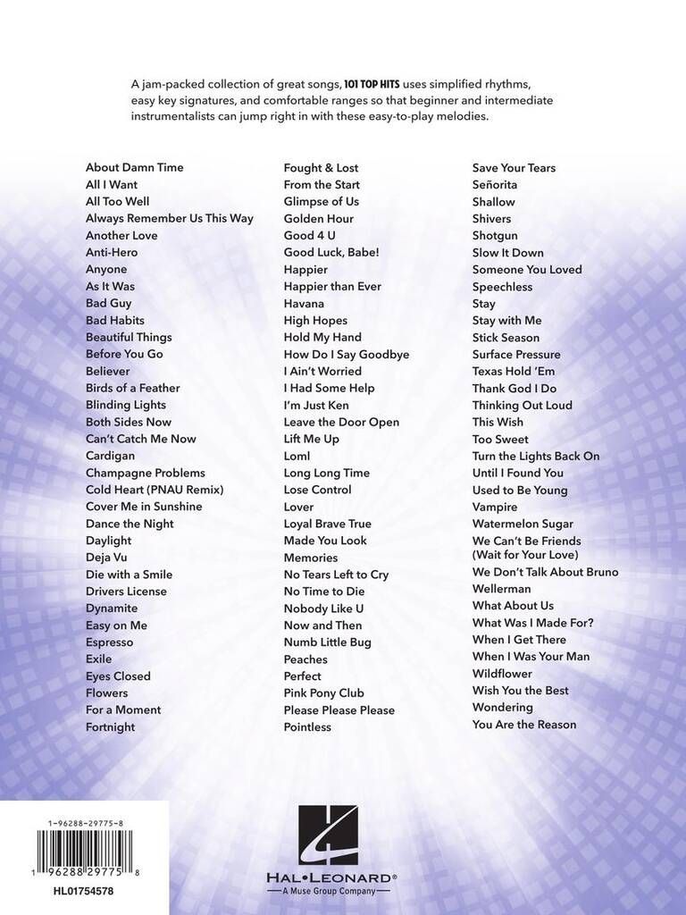 Noten 101 Top Hits for Altsax  HL 01754578 Pop- & Instrumentalmusik