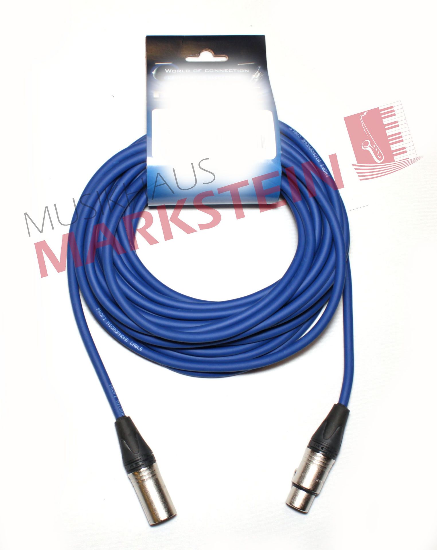 Mikrofonkabel Neutrik XLR male/female, 7,5 Meter blau