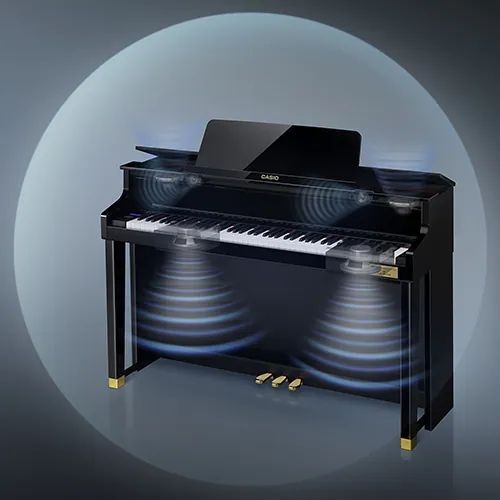 Casio GP-310 BK Bechstein Digitalpiano, Hybrid-Hammermechanik und Holztastatur