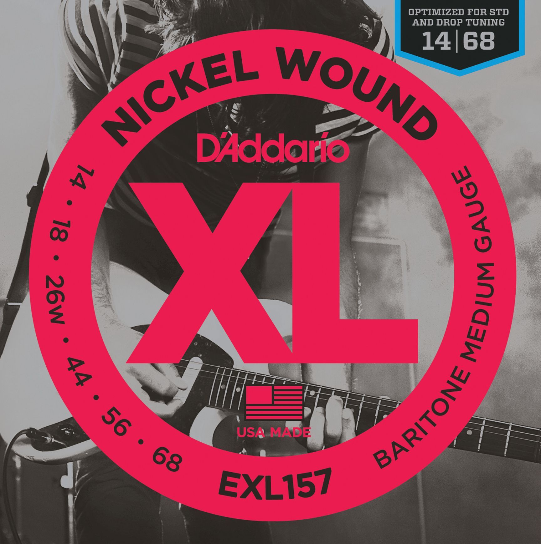 D'Addario EXL157 Saitensatz für Baritone-Tuning  014-068 