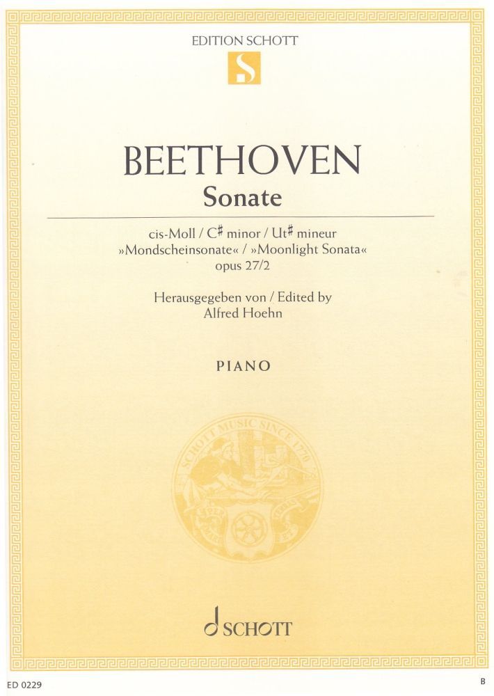 Noten Sonate 14 cis moll op 27 2 Mondscheinsonate Beethoven ED ED 0229  - Onlineshop Musikhaus Markstein