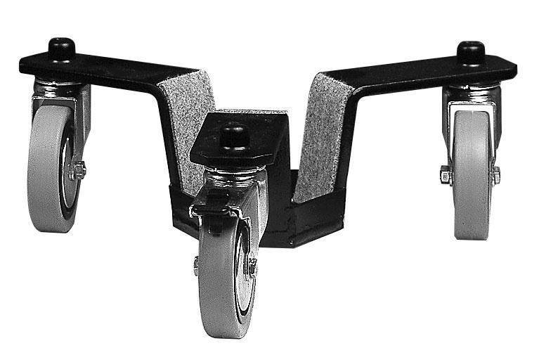 Flügeltransportrollen 226005 mit Bremse schwarz, Gummirollen 50 mm