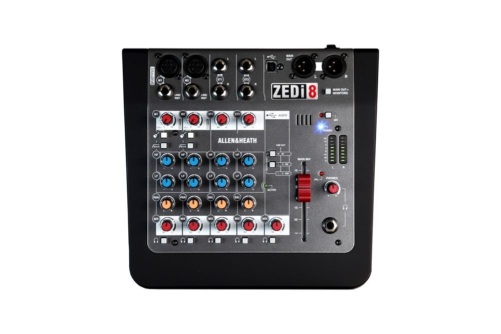 Allen & Heath ZEDi-8 Mixer mit 2x2 USB Interface (24bit / 96KHz)