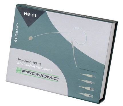 Pronomic HS-11 EA Headset-Mikrofon, beige, mit Ohrbügel, Kugel, Windschutz