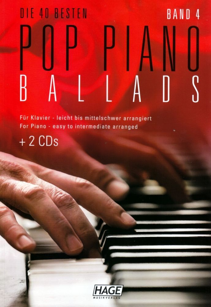Noten Pop Piano Ballads 4 incl. 2 CD´s HAGE EH 3959 Die 40 besten Pop Balladen