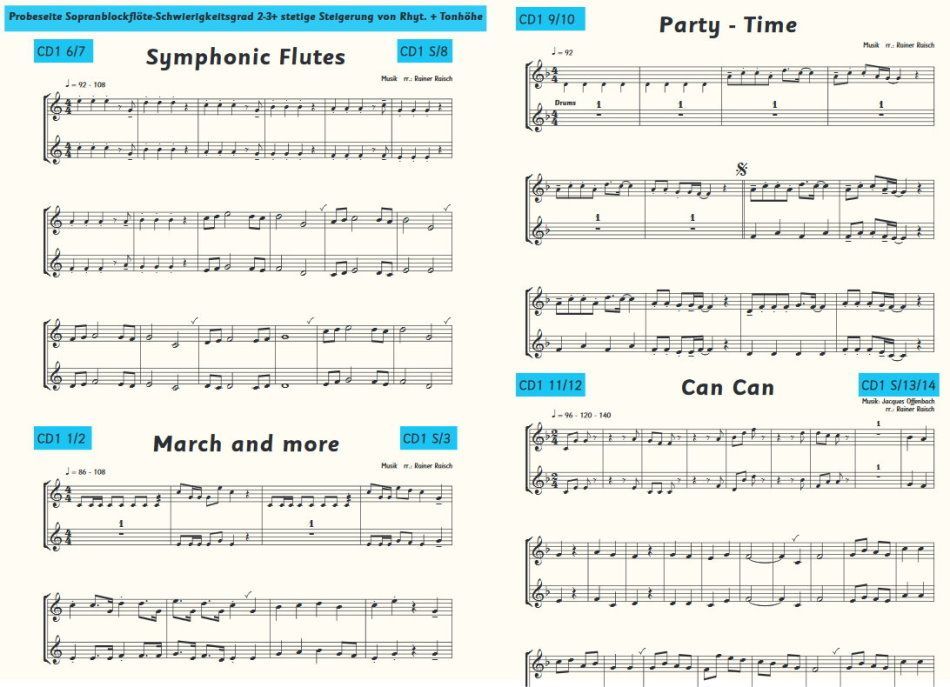 Noten Notenmix für Flötenkids 2 RAISCH 4200 Sopranblockflöte incl. CDs 