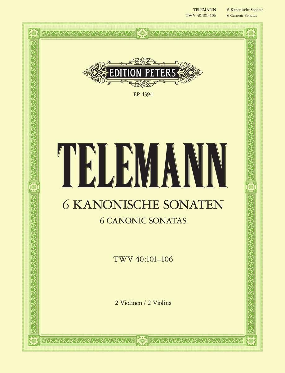Noten Telemann 6 kanonische Sonaten Edition Peters EP 4394
