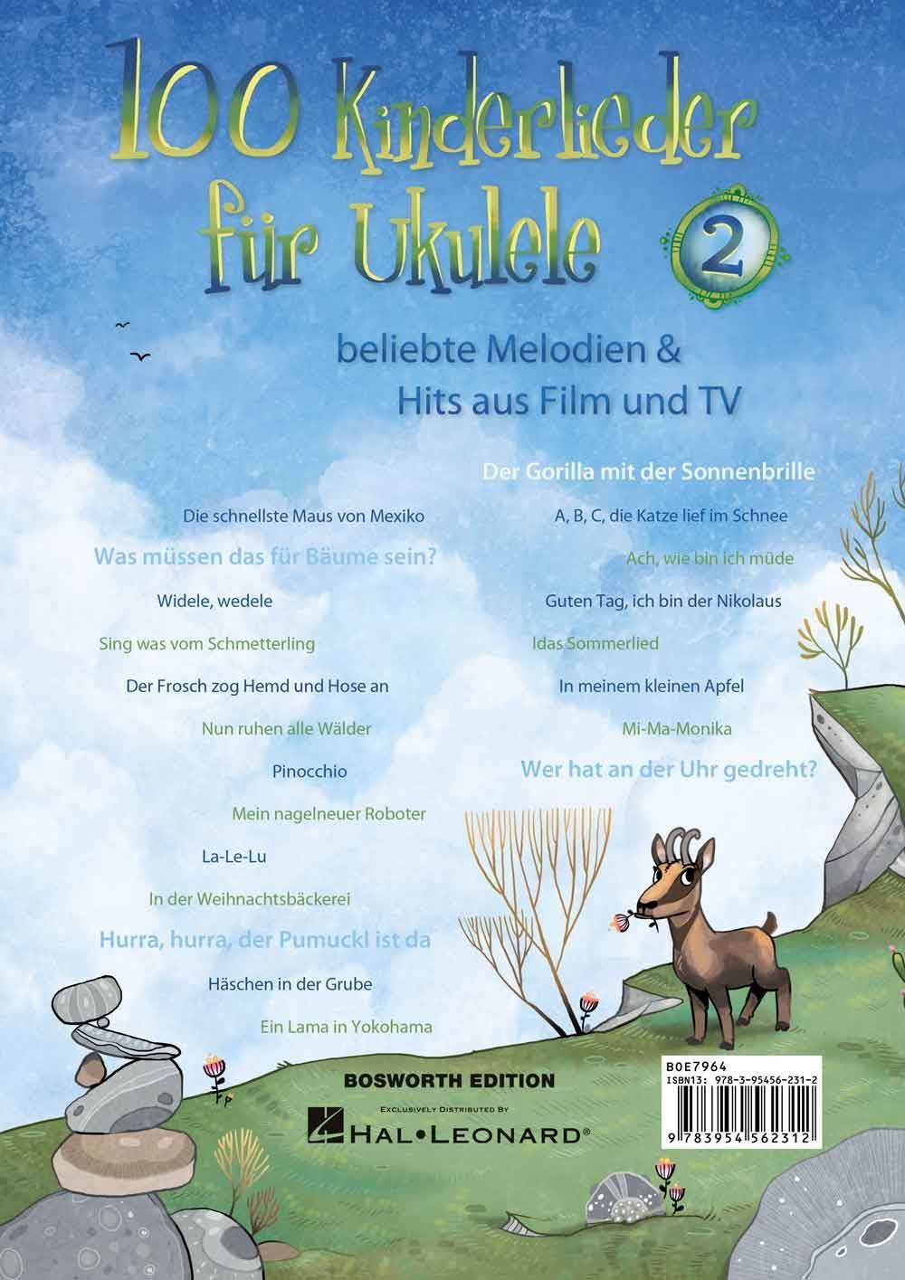 Noten 100 Kinderlieder für Ukulele 2 Bosworth BOE7964 100 bekannte Kinderlieder