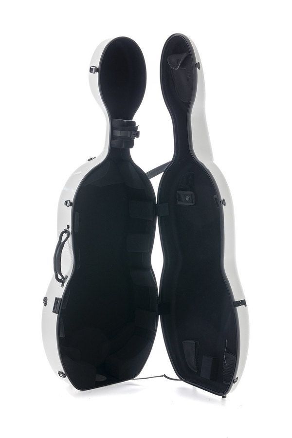 Cello-Etui weiß 4/4 Polycarbonat 4,6 kg  - abnehmbare Rucksackriemen Cello Case 