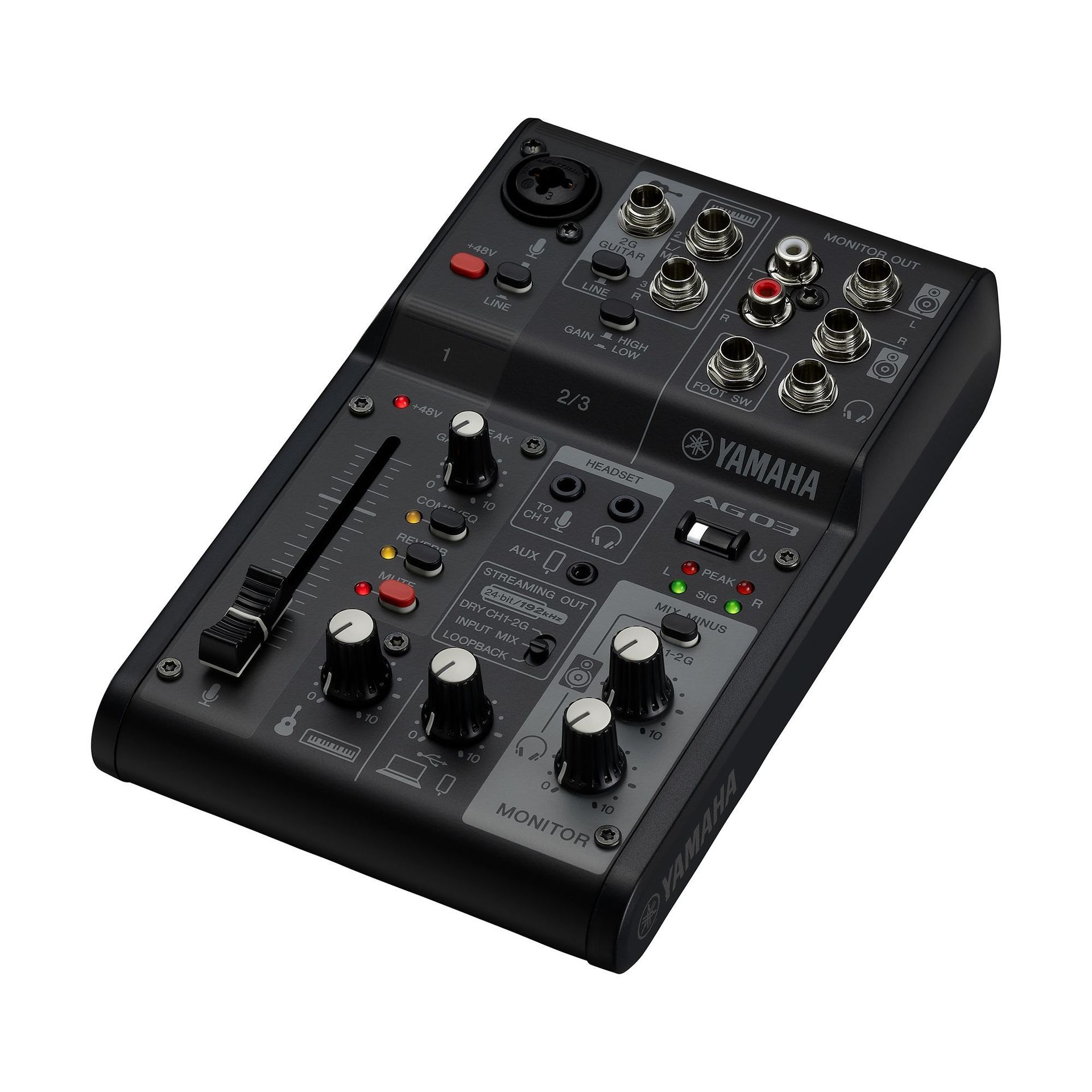 Yamaha AG03 MK2 BK Mixer mit internem USB 2.0 Audiointerface Farbe: schwarz