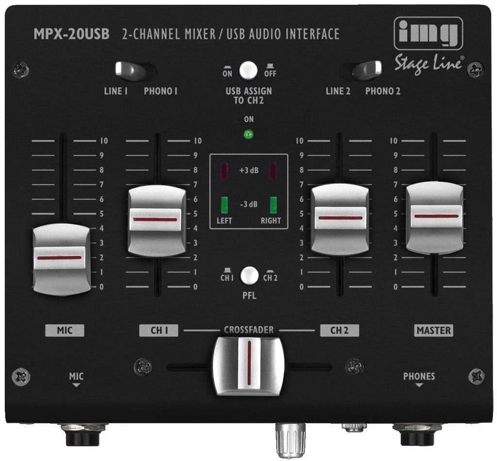 IMG Stage Line MPX-20USB 3-Kanal-Stereo-DJ-Mischpult mit USB-Schnittstelle