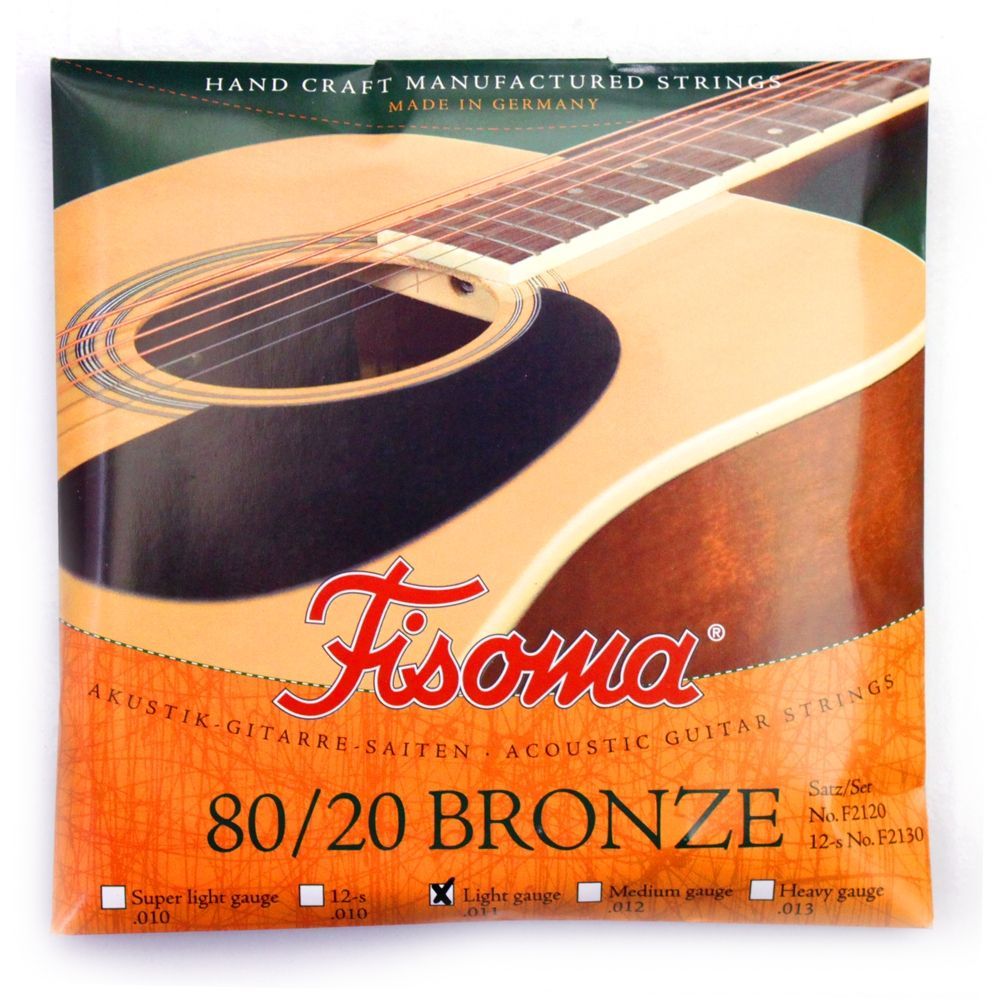 Fisoma F2120/L Akustik Saiten Phosphorbronze umsponnen 6 Strings, 011-.047