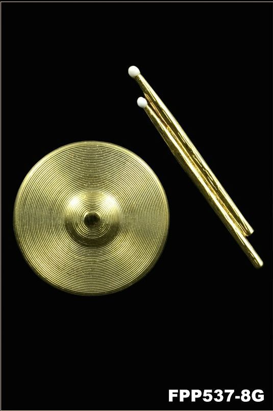 Anstecker Becken FP-Schmuck Cymbal/Sticks #537/8 Musikergeschenke Musikerschmuck