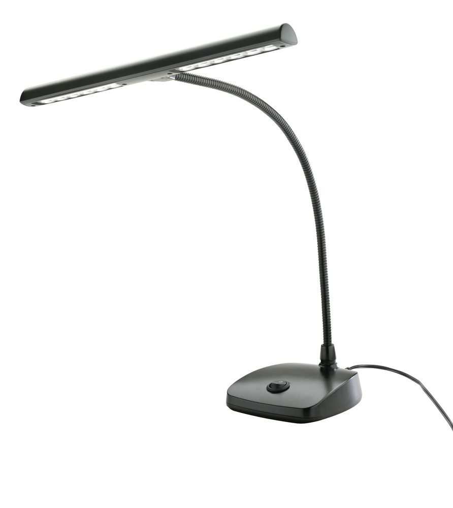 K&M 12297 LED-Pianoleuchte schwarz matt mittig Klavierleuchte mit 12 Power LED