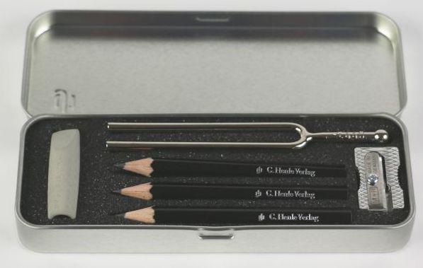 Schreibset mit Stimmgabel, 3 Bleistifte, Spitzer & Radiergummi - Henle - gift