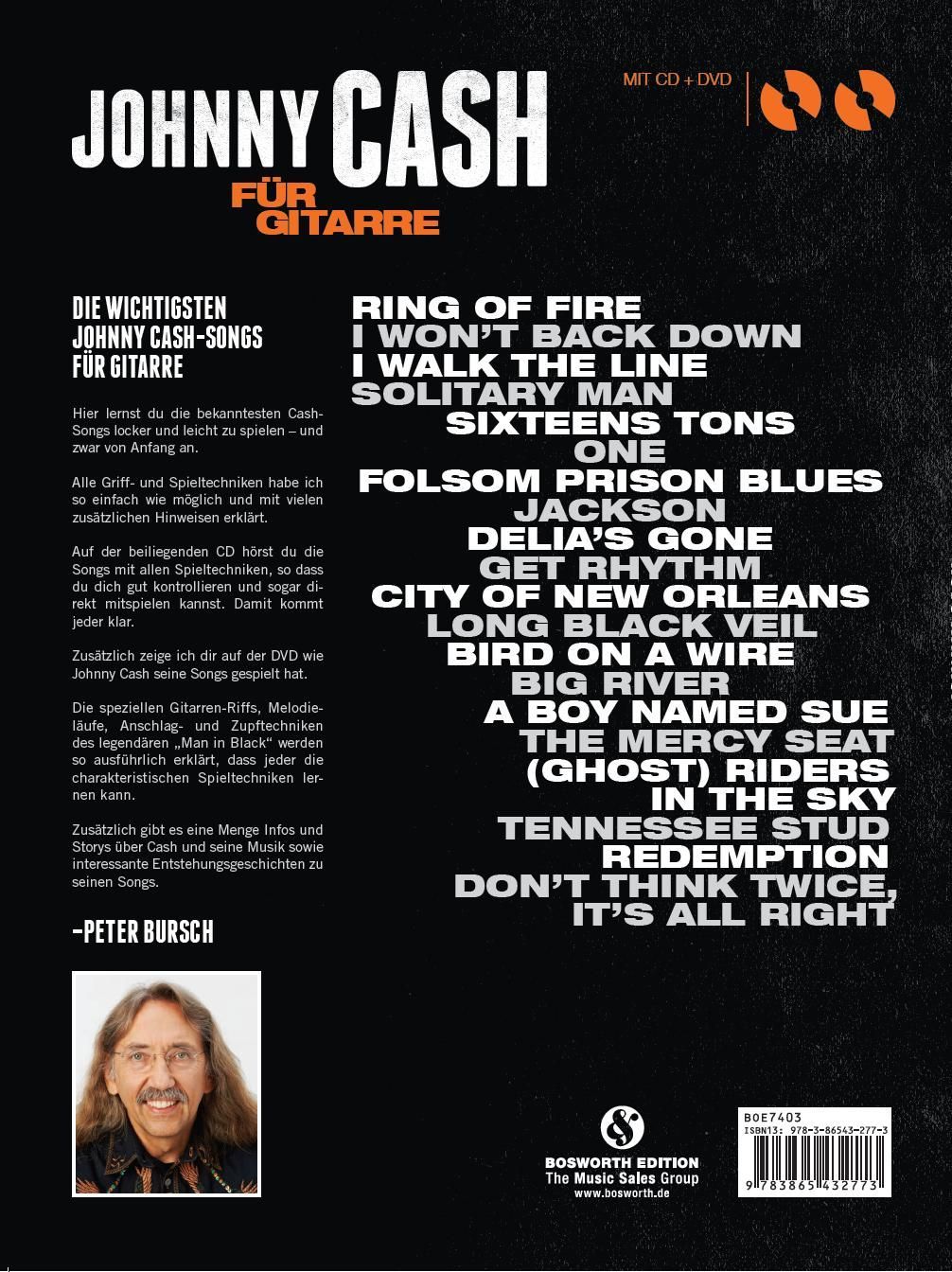 Noten Johnny Cash Für Gitarre arr. Peter Bursch incl. CD & DVD BoE 7403