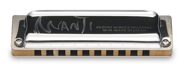 Suzuki MANJI M-20  A  Blues-Harp 20 Mundharmonika Bronze Stimmzungen