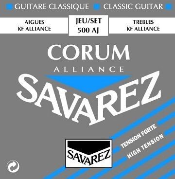 Savarez 500AJ Corum Alliance Nylonsaiten-Satz Konzertgitarre HighTension blau