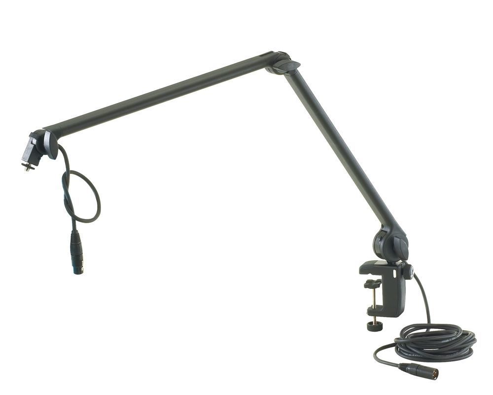 K&M 23860 schwarz Tisch-Mikrofonarm, Studio-Mikrofonarm mit 6 m Kabel