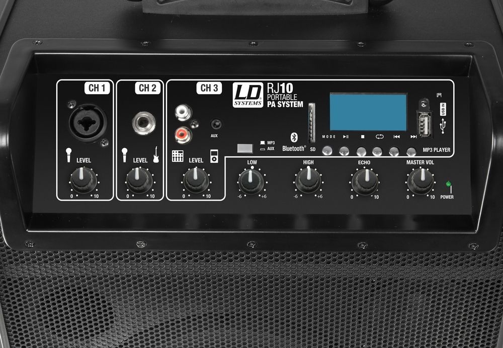 LD Systems Roadjack 10 Akkubetriebene Bluetooth-Lautsprecherbox mit Mixer