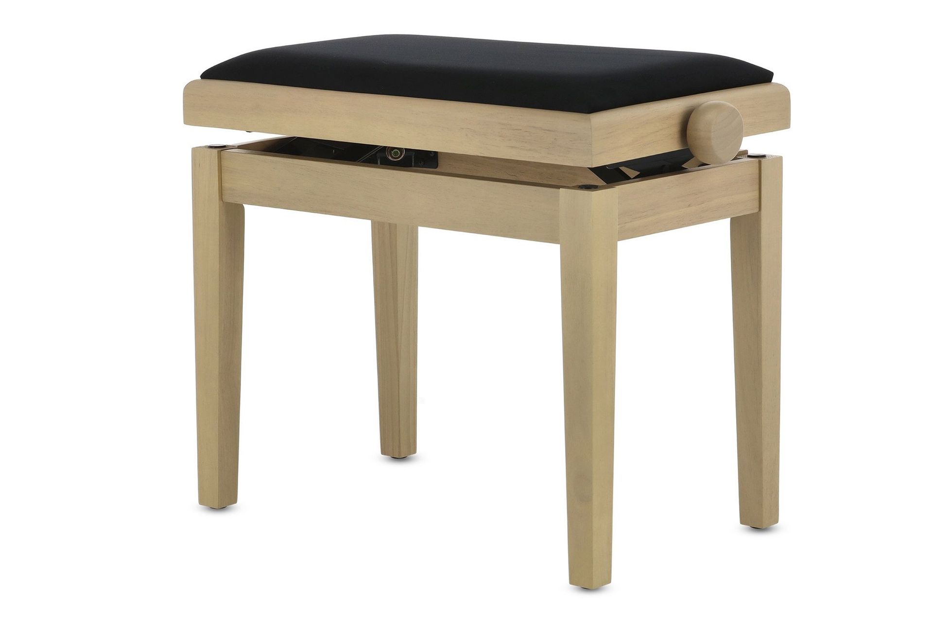 Markstein Klavierbank DELUXE WA white Ash, Sitzbezug schwarz, verstellbar Markstein Klavierbank DELUXE WA white Ash, Sitzbezug schwarz, verstellbar