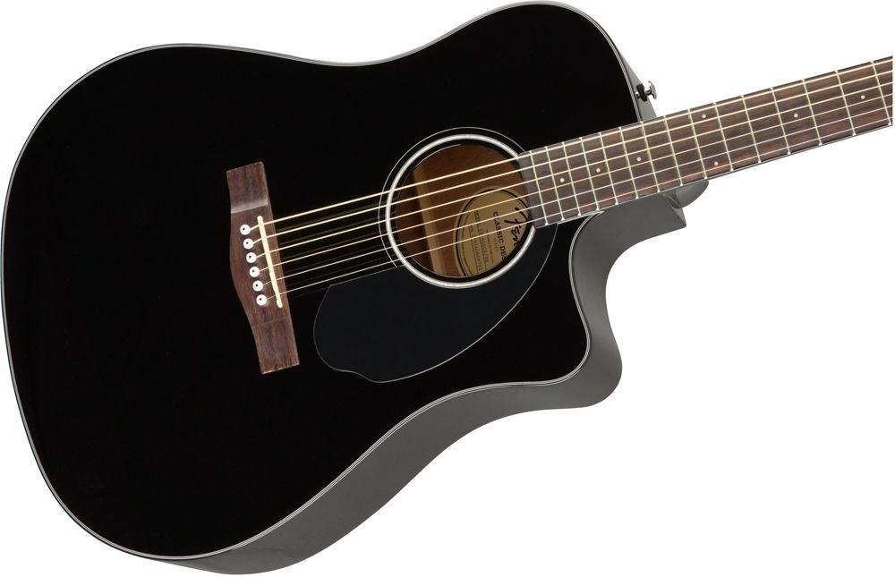 Fender CD-60 SCE BLK Akustikgitarre mit PU Cutaway Dreadnoughtform Black