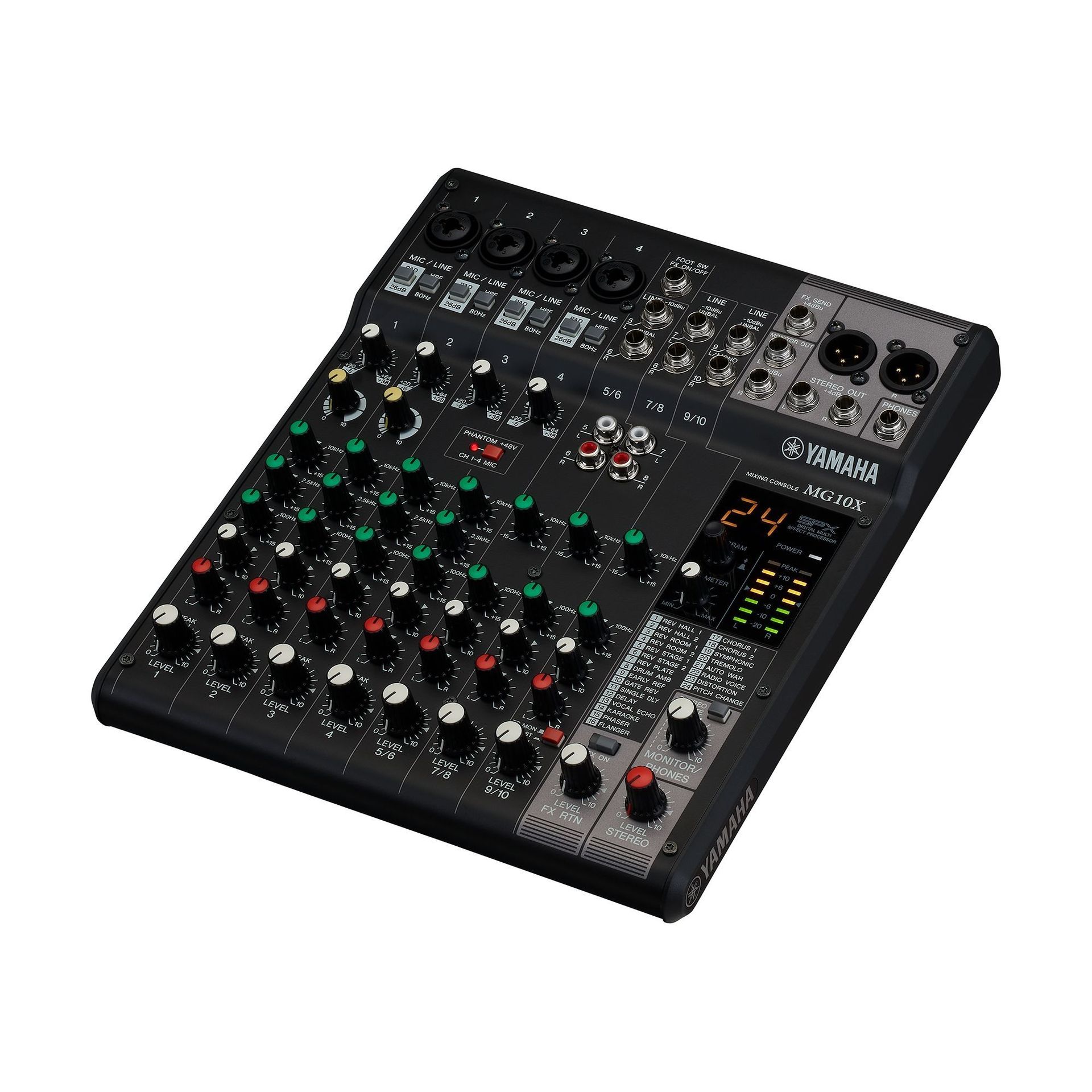 Yamaha MG10X Mixer, SPX Effekt, 4 Combi Mikrofon/Line Eingänge + 3 Stereo