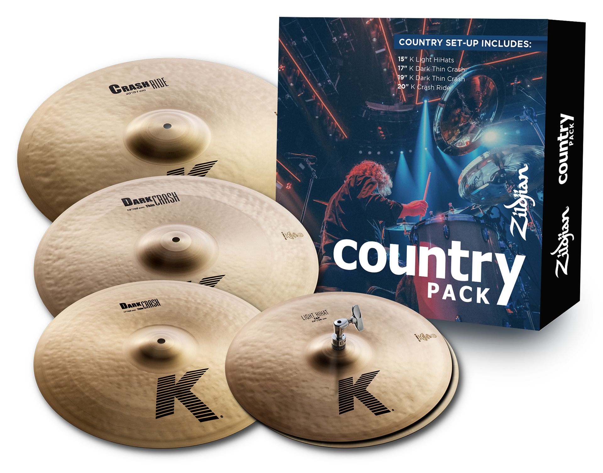 ZILDJIAN K0801C K Pack Country 15"-17"-19"-20"