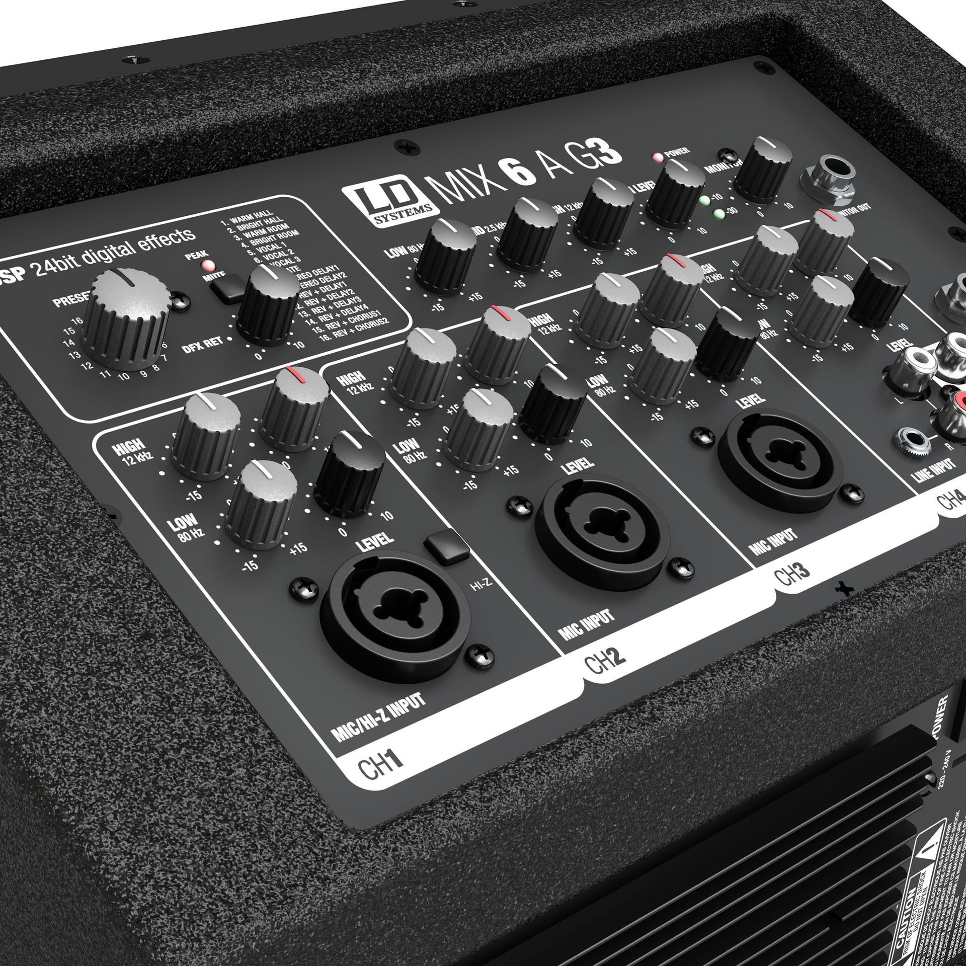 LD Systems Stinger MIX 6 A G3 Aktivbox mit integriertem 4-Kanal-Mixer