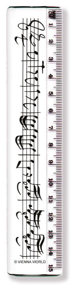 Lineal Notenzeile 15 cm transparent / durchsichtig 