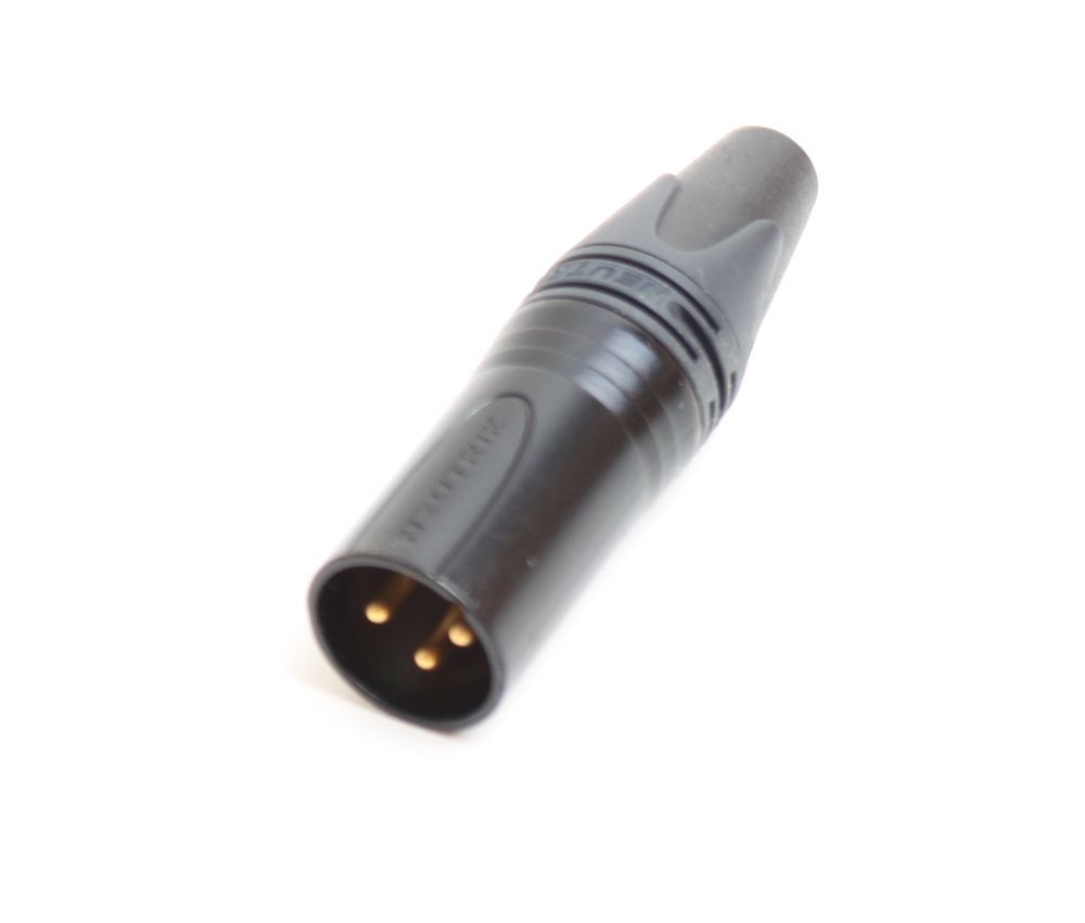 XLR Neutrik NC3MXX-B, XLR Stecker, male schwarz mit vergoldeten Kontakten