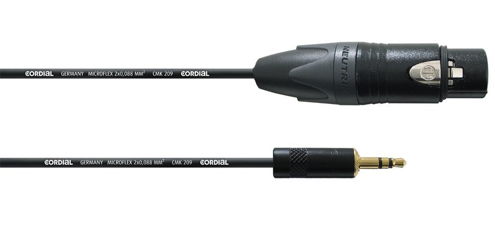 Cordial CPM 1,5 FW-BAL Audiokabel, 1 XLR female  3,5mm Stereoklinkenstecker _00034065_