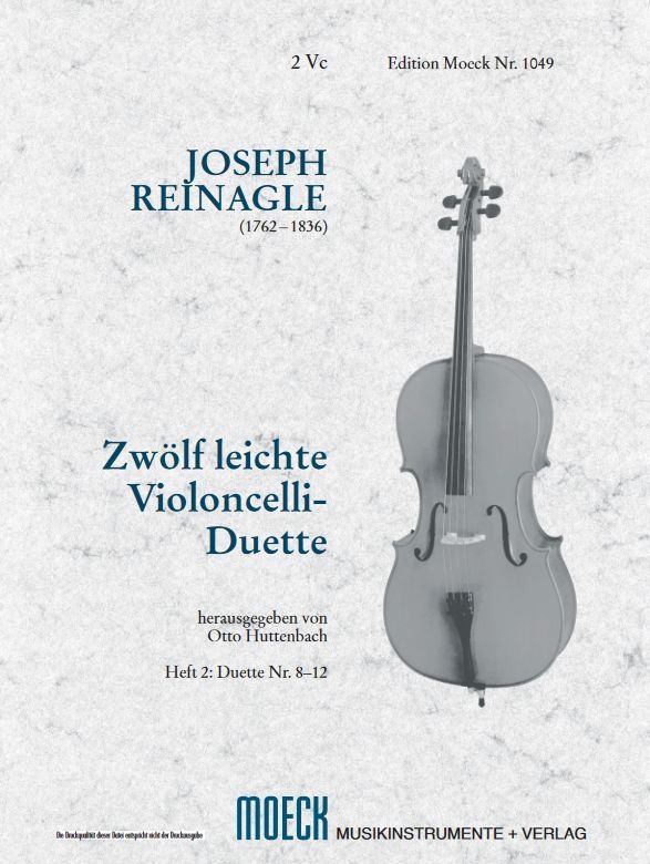 Noten Zwölf leichte Violoncelli-Duette 2 Reinagle Joseph / Otto Huttenbach