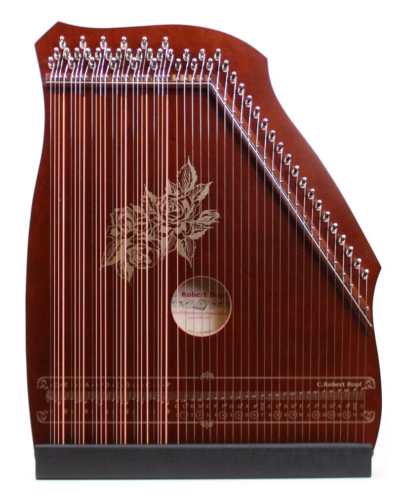 Hopf Akkordzither 100/3  Mahagoni 6 Akkorde, 25 Melodiesaiten, Zither Holz 