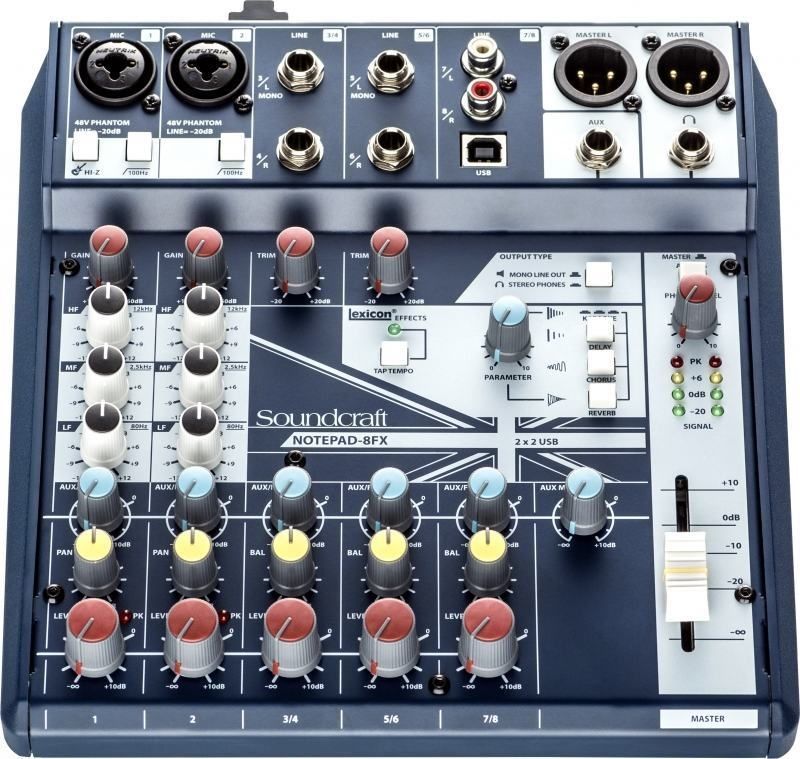 Soundcraft Notepad-8FX Kompaktmischpult 8-Kanal Mixer Soundcraft Notepad-8FX Kompaktmischpult 8-Kanal Mixer