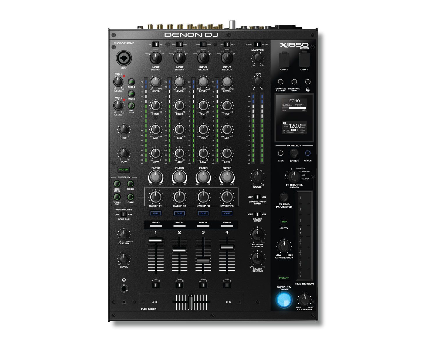 Denon DJ X1850 Prime Digitaler 4-Kanal DJ Club Mixer