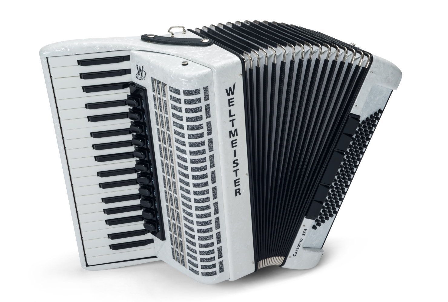 Weltmeister Cassotto 374 SI Akkordeon weiß, 37 96 IV 11 5, Cassotto 96 Bässe  - Onlineshop Musikhaus Markstein