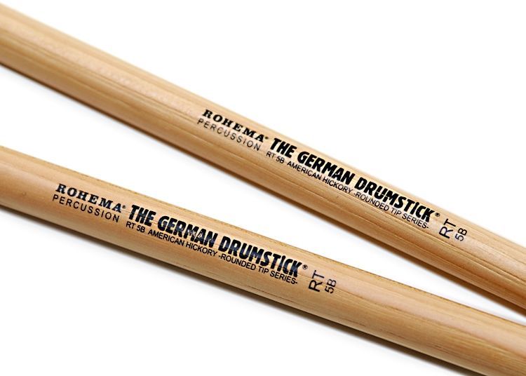 Rohema 5B Rounded Tip Hickory Drumsticks 61306  RT5B