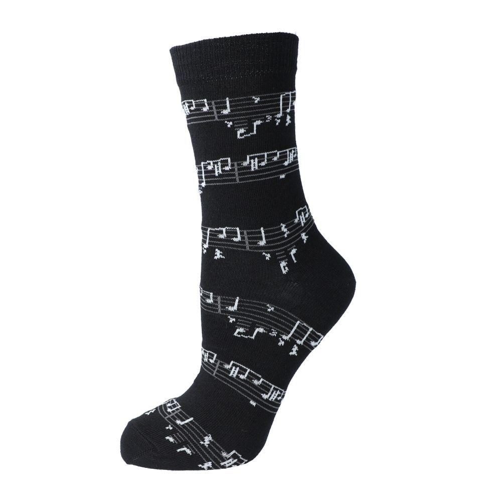 Socken, schwarz  mit Notendruck, BK, 43/45 Geschenke für Musiker 