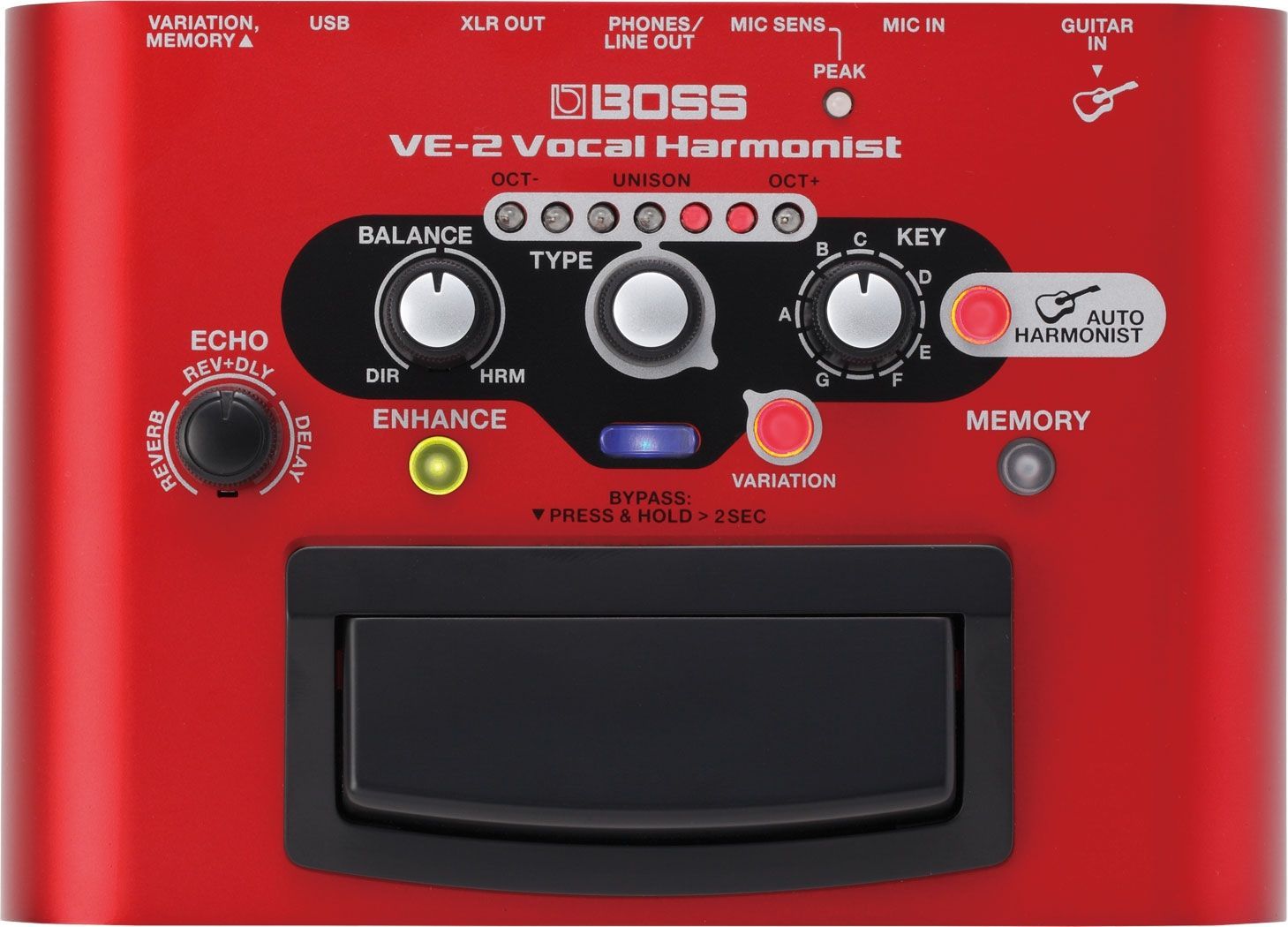 Boss VE-2 Vocal Harmonist Vocal Effektgerät mit USB Audiointerface