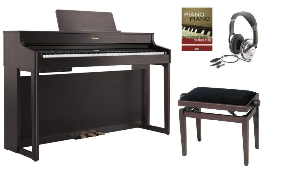 Roland HP-702 DR Set Digitalpiano Rosenholz incl. Klavierbank und Kopfhörer
