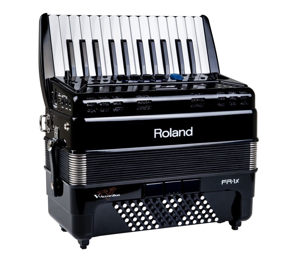 Roland FR-1X-BK schwarz, 26/72/IV/8/3,  V-Akkordeon mit Lautsprechersystem